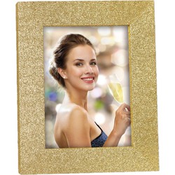 Houten fotolijstje goud met glitters geschikt voor een foto van 10 x 15 cm - Fotolijsten
