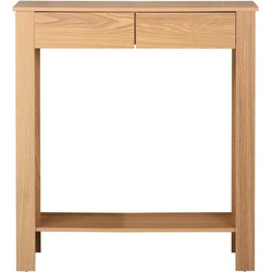 Hoge console met 2 lades in eiken decor - L79 cm