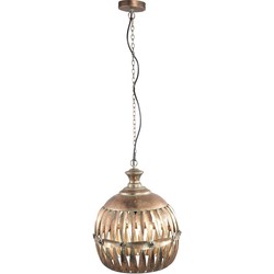 PTMD Ixavi Ronde Hanglamp - H47,5 x Ø40 cm - Ijzer - Goud