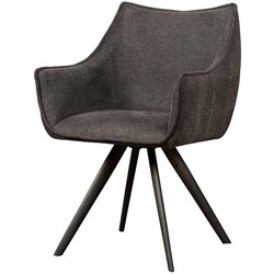 SIDD Riviera swivel armchair - fabric Brego 18 dark grey