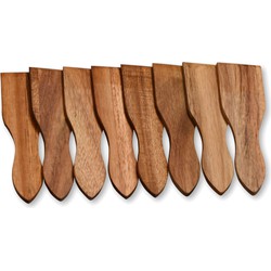 Kesper Gourmetspatels - 8x - acacia hout - 13 x 4 cm - gourmetten - racletten - grillen - Keukenspatels