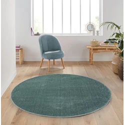 Rond Mono vloerkleed - Effen Modern - Turquoise - Ø 160cm