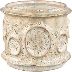 PTMD Bloempot Gregorie - 19x19x17 cm - Keramiek - Creme