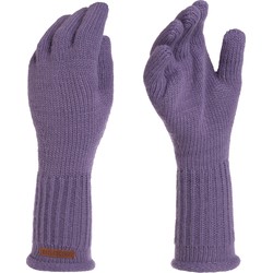 Knit Factory Lana Gebreide Dames Handschoenen - Polswarmers - Violet - One Size