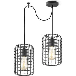 Home sweet home hanglamp Netting 2 lichts - zwart