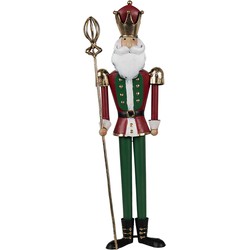 Clayre & Eef Kerstdecoratie Notenkraker 36 cm Groen Rood IJzer