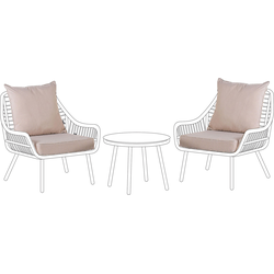 LAURETO - Tuinkussenhoezen set - Beige - Polyester
