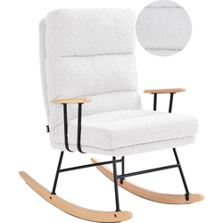 Beliani ESKELIN - Schommelfauteuil-Wit-Bouclé