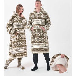 Textino SVEN - Oversized Hoodie - 70x110 cm - Hoodie & deken in één - unisex - Martini Olive - groen - 1 stuk - Textino
