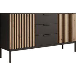 Meubella - Dressoir Marbella - Zwart - 150 cm