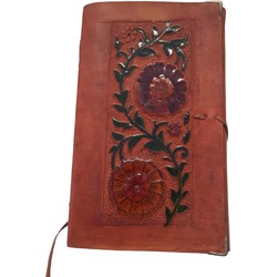 Furnilux - Uniek Handgemaakt Leren Notitieboekje - Gebonden Dagboek - Leren vintage notebook - 22,5 x 15 x 3 cm
