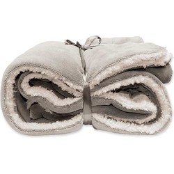 Unique Living | Lars coral fleece/suede plaid 150x200cm chateau grey