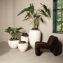 PTMD Bloempot Jinsu - 50x50x45 cm - Glasvezel - Wit