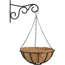 Hanging basket 35 cm met metalen muurhaak en kokos inlegvel - Plantenbakken