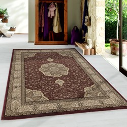 Tapijtenloods Isfahan Oosters Klassiek Laagpolig Vloerkleed Rood- 80x150 CM