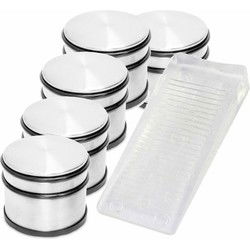 5x Ronde deurstopper 9 x 7.5 cm + gratis deurwig transparant - Deurstoppers