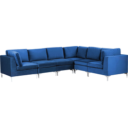 EVJA - Hoekbank - Marineblauw - Linkerzijde - Fluweel