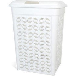 Wasmand kunststof kleur wit , inhoud 65 liter