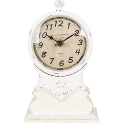 Clayre & Eef Staande Klok 14x6x23 cm Wit Hout
