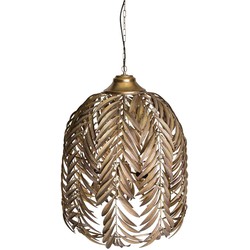 PTMD Mea Ronde Hanglamp Palm Bladeren - H90 x Ø70 cm - Metaal - Goud