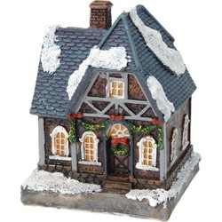 1x Verlichte color changing kerstdorp huisjes/kersthuisjes 13 cm - Kerstdorpen