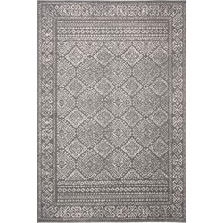 Safavieh Boho Chic Indoor Woven Area Rug, Tulum Collection, TUL264, in Dark Grey & Ivory, 183 X 274 cm