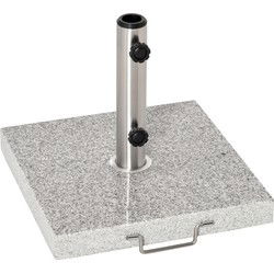 4goodz Outsunny Parasolvoet 28kg Verrijdbaar - Marmer/RVS - 42x42x36cm