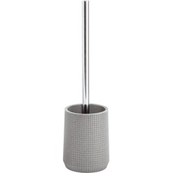 MSV Toilet/wc-borstel houder - kunststeen/metaal - lichtgrijs - 35 cm - Toiletborstels
