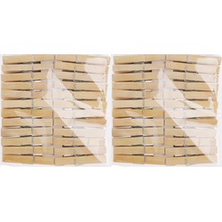 Bamboe wasknijpers - 96x - hout - 7 cm - Knijpers