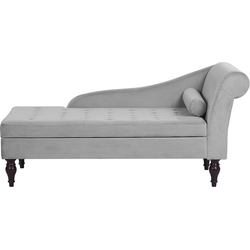PESSAC II - Chaise longue - Lichtgrijs - Rechterzijde - Fluweel