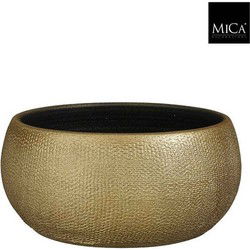 Mica Decorations Bloempot Porto - 27x27x13 cm - Terracotta - Goud,Metallic