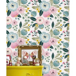 Zelfklevend behang Bloemenprint multicolour 60x275 cm