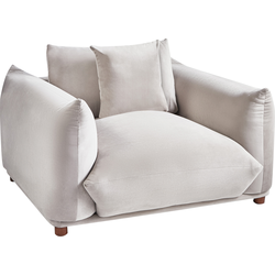 LUVOS - Fauteuil - Taupe - Fluweel