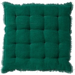 Dutch Decor BURTO - Stoelkussen 40x40 cm - gewassen katoen - Galapagos Green - groen