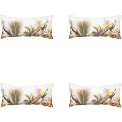 Madison -  Sierkussen Flore purple - Ca. 28x60 cm - Set van 4