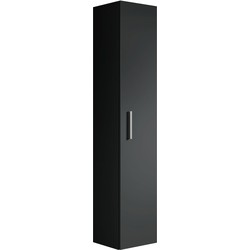Badplaats Badkamerkast Pluto 30 x 30 x 150 cm - Zwart - Hangende Badkamerkasten Hoog met 1 Deur