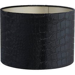Light & Living - kap - Praya - zwart - textiel - Ø 30cm - E27 - 2230687