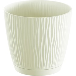 Prosperplast Plantenpot - kunststof - creme wit - D17 x H16 cm - Plantenpotten