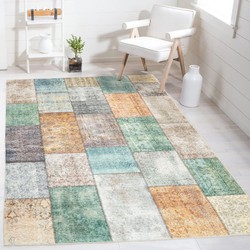 PATCHWORK VLOERKLEED - BURANO VINTAGE MULTI/GROEN/ORANJE