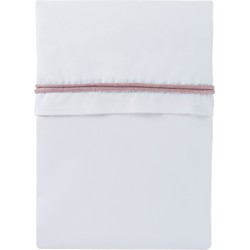 Baby's Only Ledikant laken gebreide bies - Oud Roze/Wit - 120x150 cm - 100% egyptisch katoen