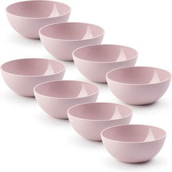 Plasticforte kommetjes/schaaltjes - 8x - kunststof - 12x5 cm - roze - Kommetjes