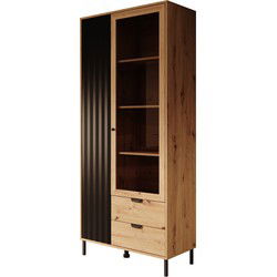 Meubella - Vitrinekast Vic - Eiken - 87 cm