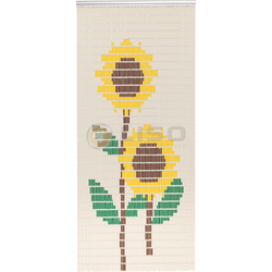 002 Vliegengordijn met Zonnebloemen - kant en klaar 92 x 209