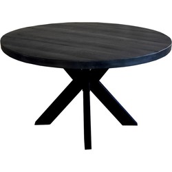 MD Interior tafelblad mangohout rond Ø130 zwart