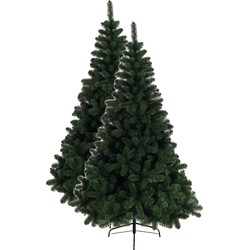 Set van 2x stuks kunst kerstbomen/kunstbomen groen 150 cm - Kunstkerstboom