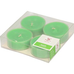 4x Maxi geurtheelichtjes appel/groen 8 branduren - geurkaarsen