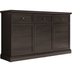 Meubella - Dressoir Leroy - Zwart eiken - 146 cm