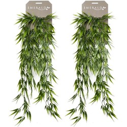 Set van 2x stuks groene Bamboe kunstplanten hangende takken 75 cm - Kunstplanten