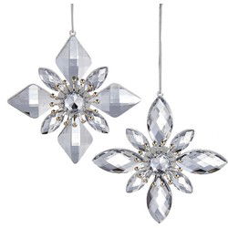 5.3 inch Silver Jewel Snowflake Orn 2/As 12,954x1,524x13,462 cm kerstornament