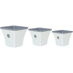 ELATEIA - Plantenbak set van 3 - Wit - Stenenmix